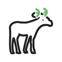 Moose Line Green and Black Icon vector