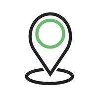 Location Found Line Green and Black Icon vector