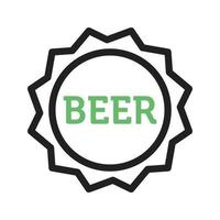 línea de señal de cerveza icono verde y negro vector