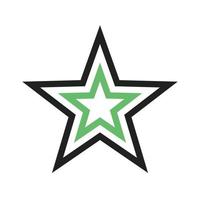 Star Line Green and Black Icon vector