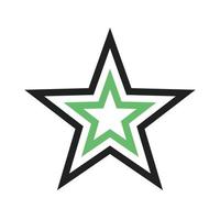 Star Line Green and Black Icon vector