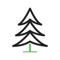 línea de árbol icono verde y negro vector