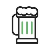 Pint of Beer I Line Green and Black Icon vector