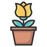 Flower Pot icon line color vector illustration