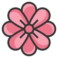 Flower icon line color vector illustration