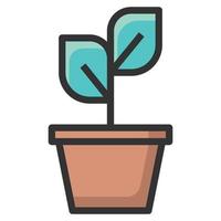 Plant Flower icon line vector color illustration