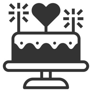 Cake icon solid   vector illustration