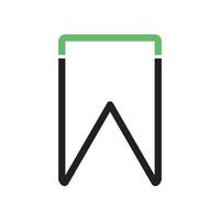 Bookmark Line Green and Black Icon vector