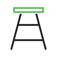 Stool Line Green and Black Icon vector