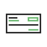Cheque Line Green and Black Icon vector