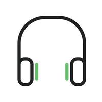 Headphones Line Green and Black Icon vector