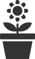 Flower Pot icon solid vector illustration