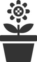 Flower Pot icon solid vector illustration