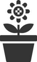 Flower Pot icon solid vector illustration