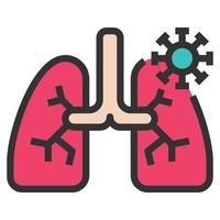 ilustración de vector de icono de pulmón.