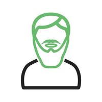 Man in Long Beard Line Green and Black Icon vector