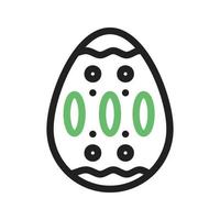 Easter Egg V Line Green and Black Icon vector