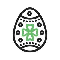 Easter Egg I Line Green and Black Icon vector