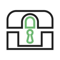 Locker Line Green and Black Icon vector