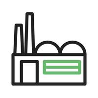 Factory Line Green and Black Icon vector