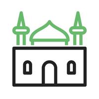 Holy Place Line Green and Black Icon vector