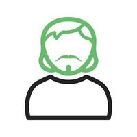Man in Goatee Line Green and Black Icon vector