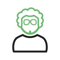 Boy in Cool Shades Line Green and Black Icon vector