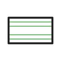 línea de costa rica icono verde y negro vector