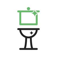 Clean Bathroom Line Green and Black Icon vector