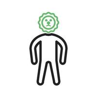 Brave Line Green and Black Icon vector