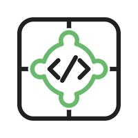 Pattern System Line Green and Black Icon vector