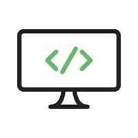 Programming Line Green and Black Icon vector