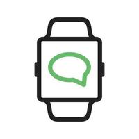 Messaging App Line Green and Black Icon vector