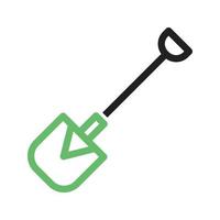 Shovel Line Green and Black Icon vector