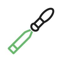 Chisel Line Green and Black Icon vector