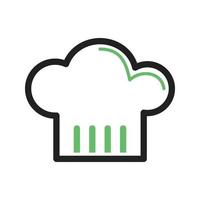 Chef Toque Line Green and Black Icon vector