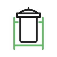 Recycle Bin Line Green and Black Icon vector