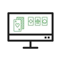 Online Gambling Line Green and Black Icon vector