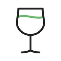 línea de copa de vino icono verde y negro vector