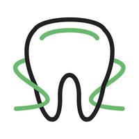 Dental Floss I Line Green and Black Icon vector