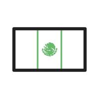 línea de méxico icono verde y negro vector