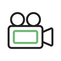 Video Camera Line Green and Black Icon vector