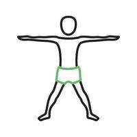 Extended Pose Line Green and Black Icon vector