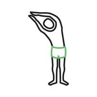 Half Moon Pose Right Line Green and Black Icon vector