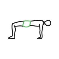 Upward Table Pose Line Green and Black Icon vector