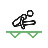 línea de juego olímpico icono verde y negro vector