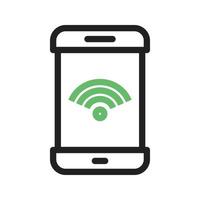 Wifi Connection Line Green and Black Icon vector