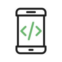Code Line Green and Black Icon vector