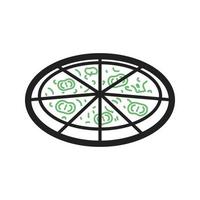 Pizza Line Green and Black Icon vector