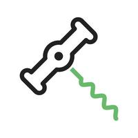 Corkscrew Line Green and Black Icon vector